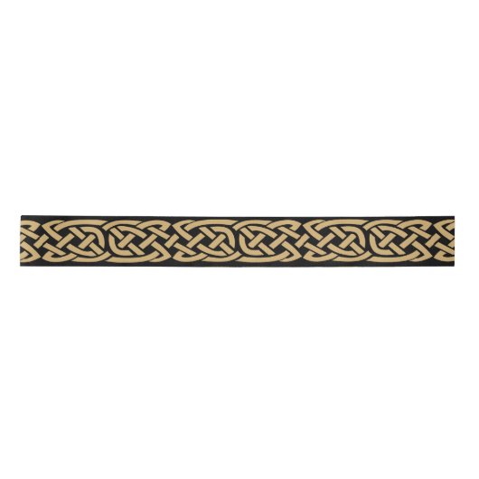 Gold Celtic Knots Satin Ribbon Satijnen Lint (Voorkant)