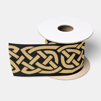 Gold Celtic Knots Satin Ribbon Satijnen Lint