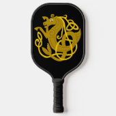 Gold Celtic Seahorse Pickleball Paddle (Voorkant)