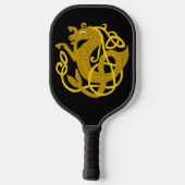 Gold Celtic Seahorse Pickleball Paddle (Achterkant)