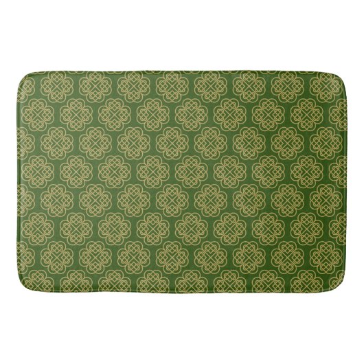 Gold Celtic Shamrock Pattern Badmat (Voorkant)