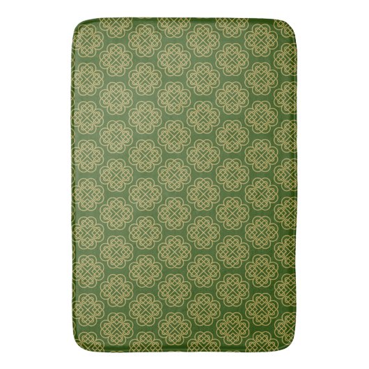 Gold Celtic Shamrock Pattern Badmat (Voorkant Verticaal)