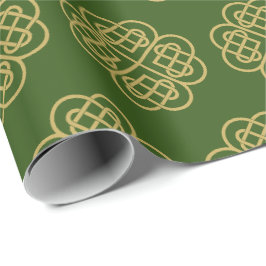Gold Celtic Shamrock Pattern Cadeaupapier