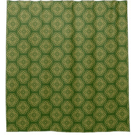 Gold Celtic Shamrock Pattern Douchegordijn