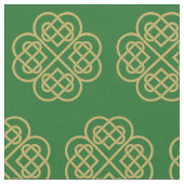 Gold Celtic Shamrock Pattern Stof (Close Up)