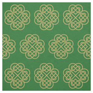 Gold Celtic Shamrock Pattern Stof