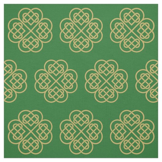 Gold Celtic Shamrock Pattern Stof (Swatch)