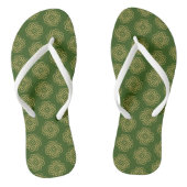 Gold Celtic Shamrock Pattern Teenslippers (Voetbed)