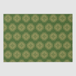Gold Celtic Shamrock Pattern Tissuepapier