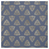Gold Celtic Trinity Knoopt op Navy Blue Stof (Swatch)