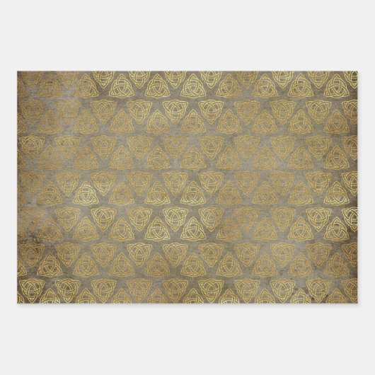 Gold Celtic Trinity Knot Inpakpapier Vel (Voorkant 3)