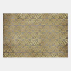 Gold Celtic Trinity Knot Inpakpapier Vel