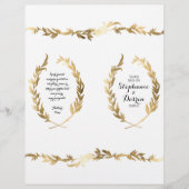 Gold Ceremony Program Olive Laurel Leaf Wreate (Voorkant)