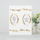 Gold Ceremony Program Olive Laurel Leaf Wreate (Staand voorkant)