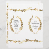 Gold Ceremony Program Olive Laurel Leaf Wreate (Voorkant / Achterkant)