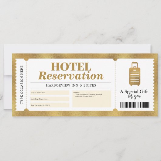 Gold-certificaat voor hotelreservering kaart (Voorkant)