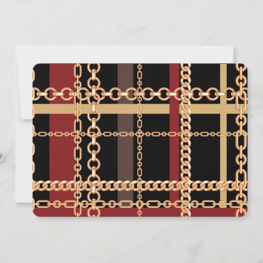 Gold chain (faux) feestdagenkaart (Voorkant)