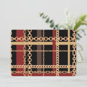 Gold chain (faux) feestdagenkaart (Staand voorkant)