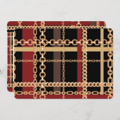 Gold chain (faux) feestdagenkaart (Voorkant / Achterkant)