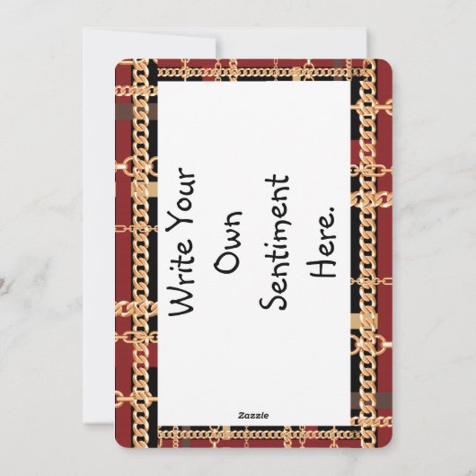 Gold chain (faux) feestdagenkaart (Achterkant)