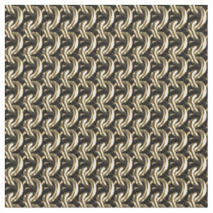 Gold Chainmaille Print Gothic Pattern Fabric Stof