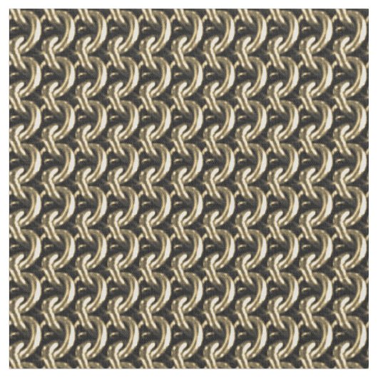 Gold Chainmaille Print Gothic Pattern Fabric Stof (Close Up)
