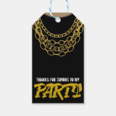 Gold Chains Black Hip Hop Dance Birthday Party Cadeaulabel (Voorkant)