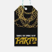 Gold Chains Black Hip Hop Dance Birthday Party Cadeaulabel (Achterkant)