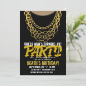 Gold Chains Black Hip Hop Dance Birthday Party Kaart (Staand voorkant)
