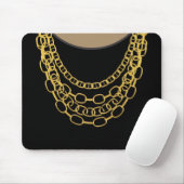 Gold Chains Black Hip Hop Dance Birthday Party Muismat (Met muis)