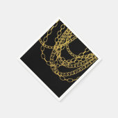 Gold Chains Black Hip Hop Dance Birthday Party Servet (Hoek)