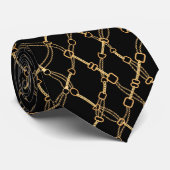 Gold Chains op zwart- Stropdas (Opgerold)