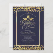 Gold Chalice Confetti Navy Blue Kaart (Voorkant)