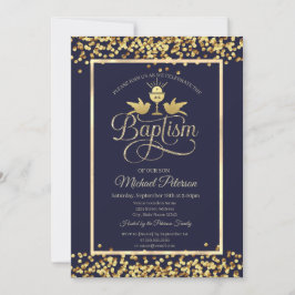Gold Chalice Confetti Navy Blue Kaart