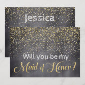 Gold & Chalkboard Bent u mijn eerbetoon? Kaart (Voorkant / Achterkant)