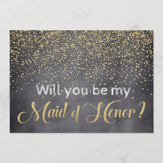 Gold & Chalkboard Bent u mijn eerbetoon? Kaart