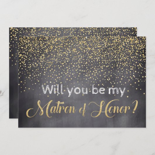 Gold & Chalkboard Bent u Mijn Matron? Kaart (Voorkant / Achterkant)