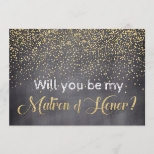 Gold & Chalkboard Bent u Mijn Matron? Kaart