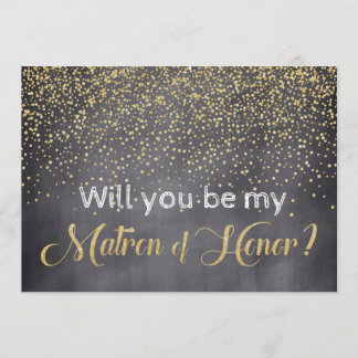 Gold & Chalkboard Bent u Mijn Matron? Kaart