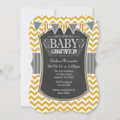 Gold Chalkboard Chevron Baby shower Invite Kaart (Voorkant)