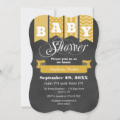 Gold Chalkboard Flag Baby shower Invite Kaart (Voorkant)