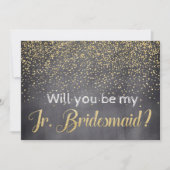 Gold & Chalkboard Wil je My Jr. Bridesmaid zijn? Kaart (Voorkant)