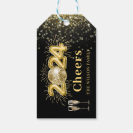 Gold Champage Proost Oudejaarsavond Familie Vakant Cadeaulabel