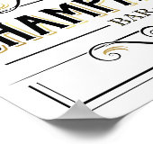 Gold CHAMPAGNE BAR-gebarentafdruk Poster (Hoek)