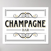  Gold CHAMPAGNE BAR-gebarentafdruk Poster (Voorkant)