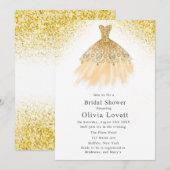 Gold Champagne Bridesmaid Dress Vrijgezellenfeest Kaart (Voorkant / Achterkant)