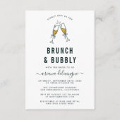 Gold Champagne | Brunch en breekbaar Vrijgezellenf Aankondiging (Voorkant)