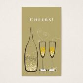 Gold Champagne Bubble Holiday Party Favor Gift Lab Visitekaartje (Voorkant)