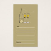 Gold Champagne Bubble Holiday Party Favor Gift Lab Visitekaartje (Achterkant)