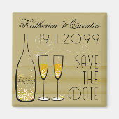 Gold Champagne bubble Modern Classy Save the Date Magneet (Voorkant)